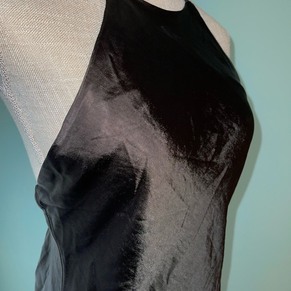 NWT black heavy satin dress. - Picture 2 of 4
